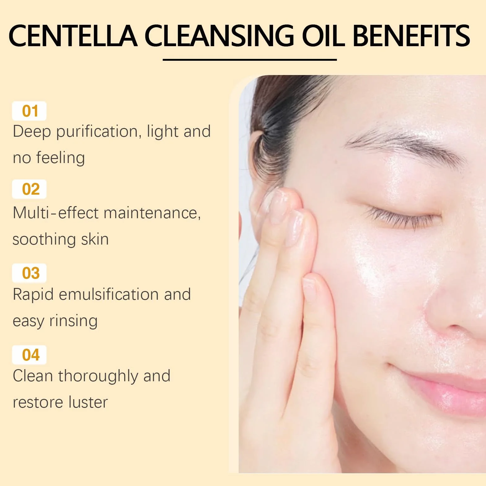 Aceite Limpiador Centella Asiatica 100ml×2, removedor de maquillaje resistente al agua