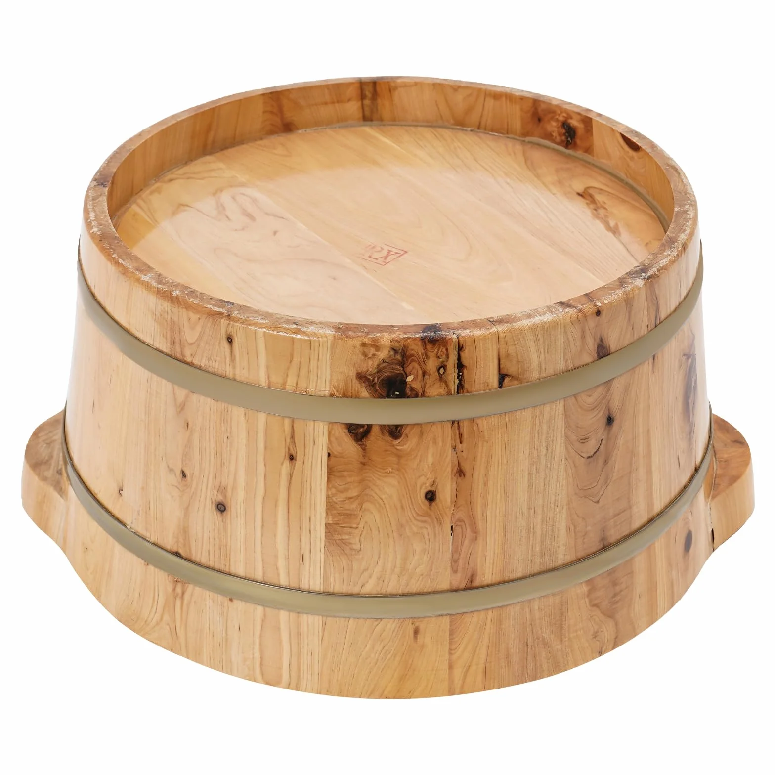 Bañera de pies de madera, cubo redondo para lavar los pies, para familias, baños de pies, sauna y hoteles, 36,5 x 18 cm