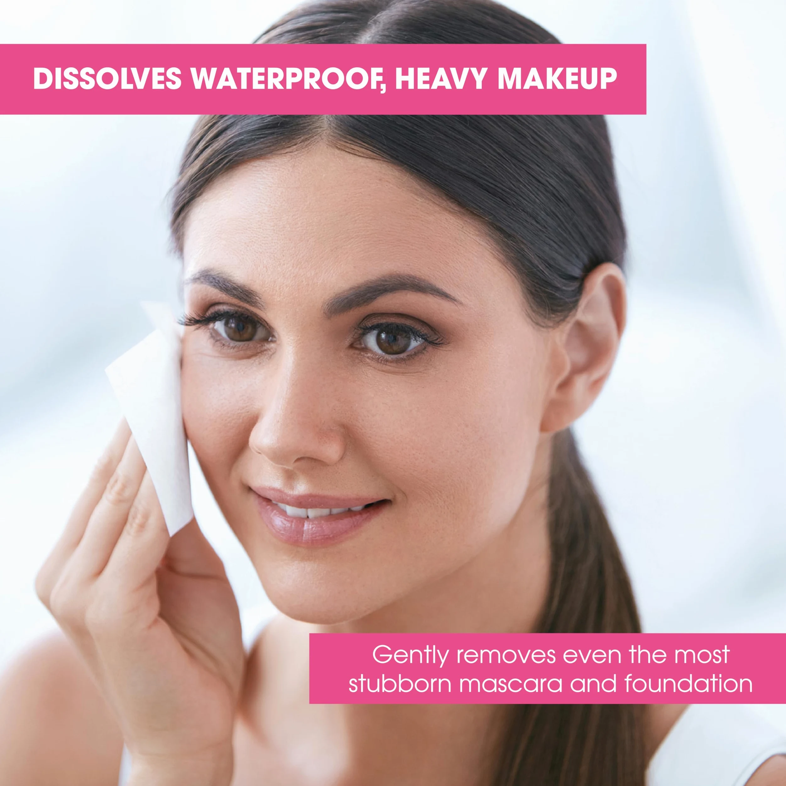 Gentle Makeup Remover Cleansing Face Wipes - Facial Towelettes with Vitamin E for Waterproof Makeup - Individually Sealed Wrappers Pack of 50