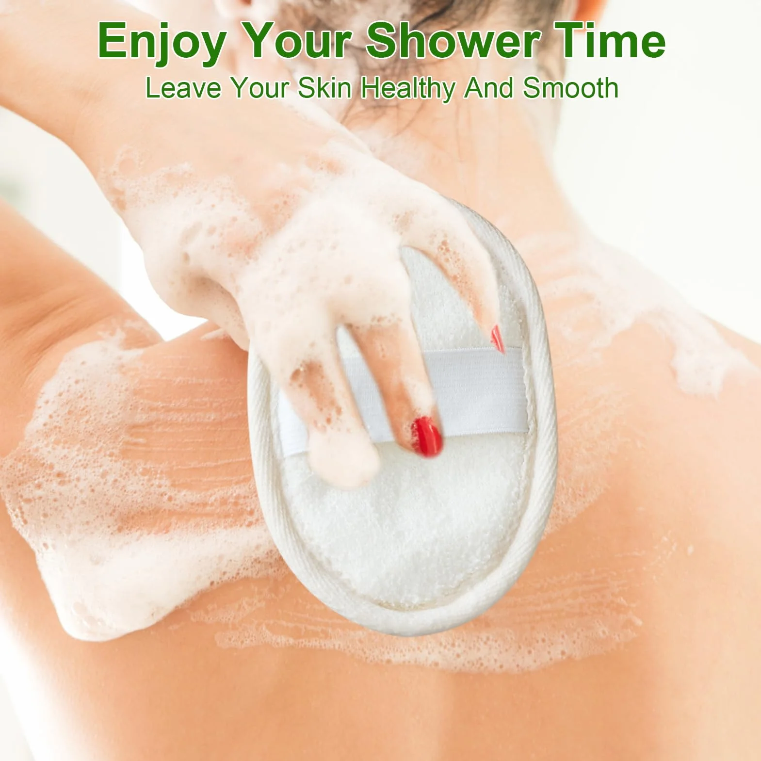 Esponjas naturales de luffa para el cuerpo, exfoliante de ducha reutilizable