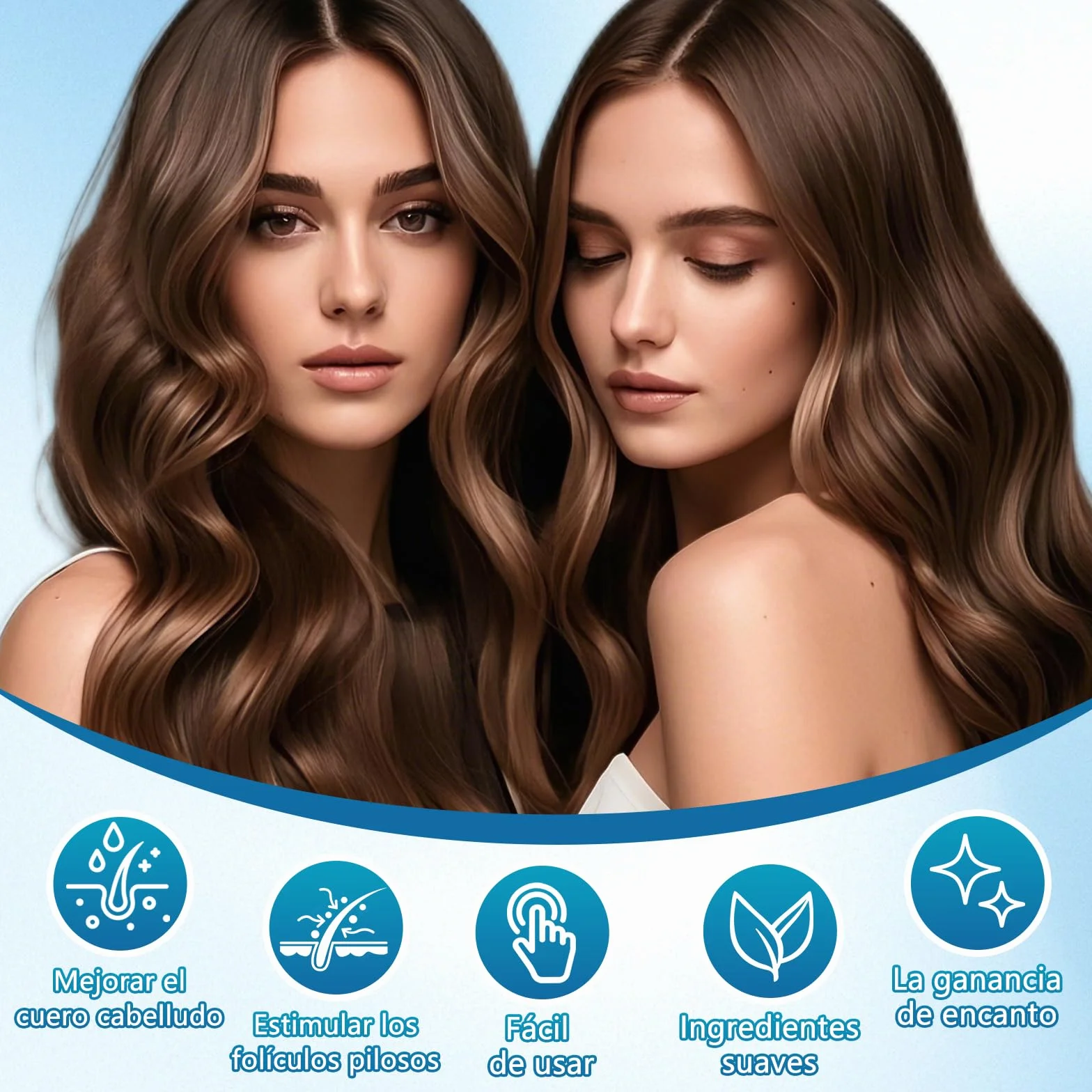 Suero De Crecimiento Del Cabello, Hair Growth Serum para Crece Pelo Rapido, Anticaida Pelo 60ml