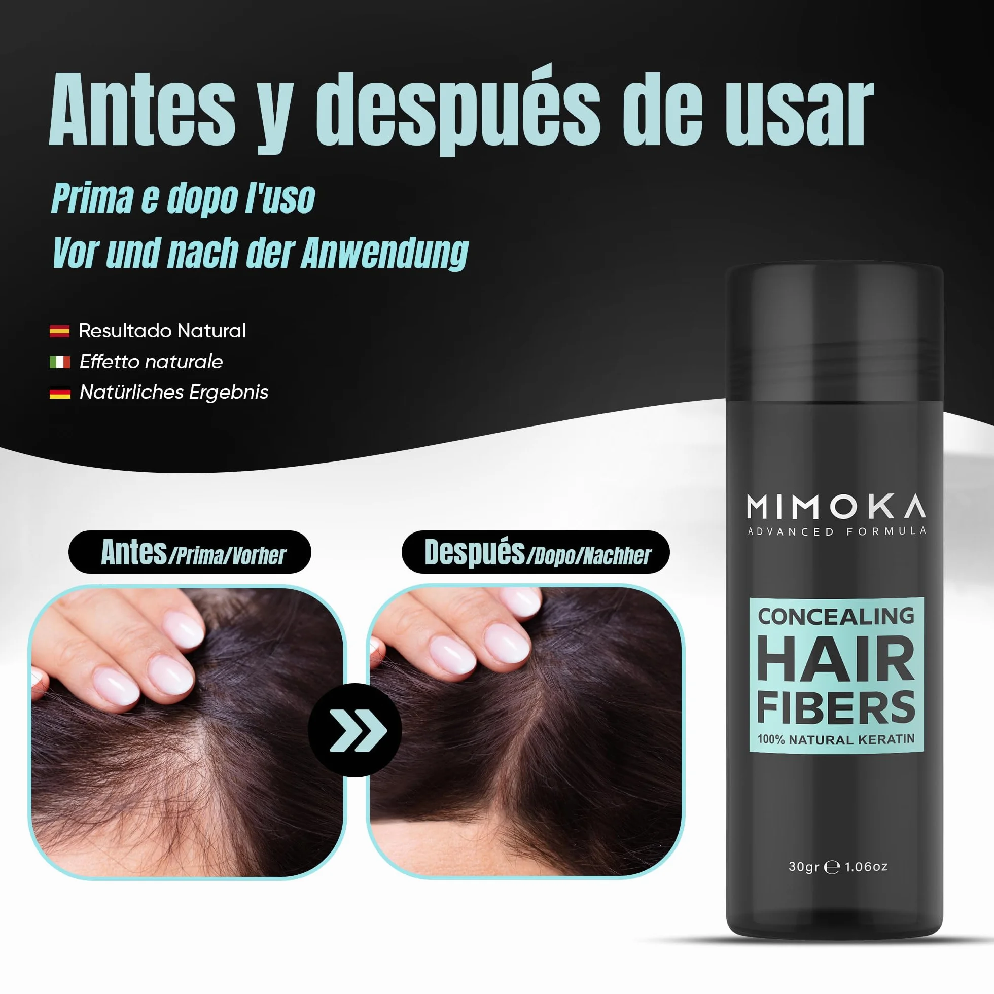 Mimoka Fibras Capilares 100% Naturales Castaño Oscuro 30g