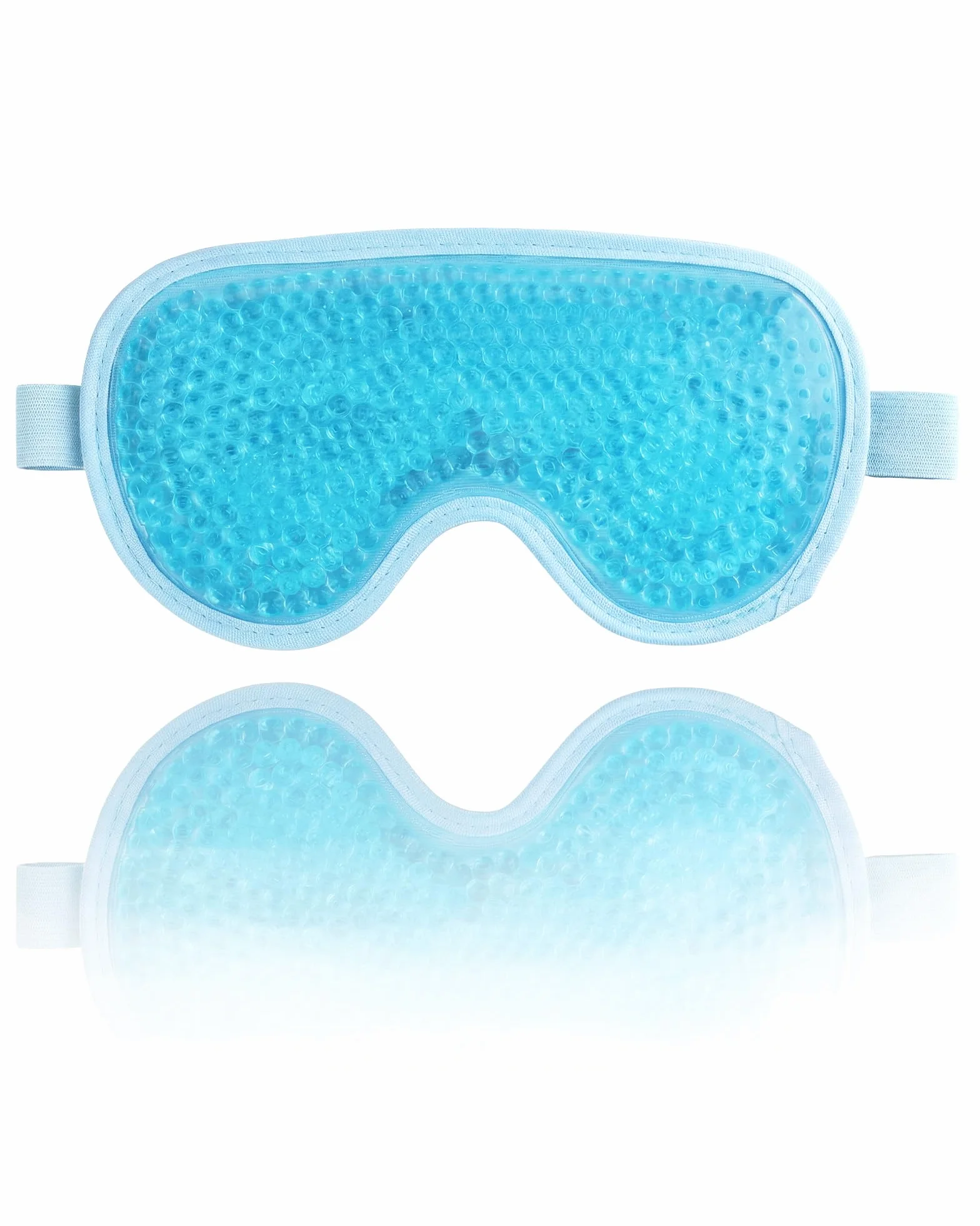 Antifaz Gel Frio Máscara para Ojos Hinchados y Ojeras, Sleep Mask Reutilizable Suave, Efecto Frío Calor - Azul