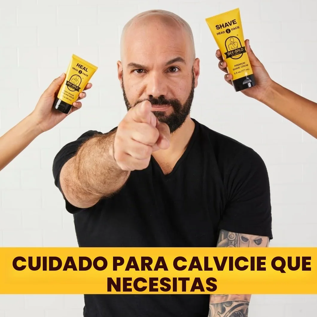 Bee Bald HEAL Bálsamo Post-Afeitado Calma y Alivia la Piel Dañada Trata Granos Irritaciones 59ml