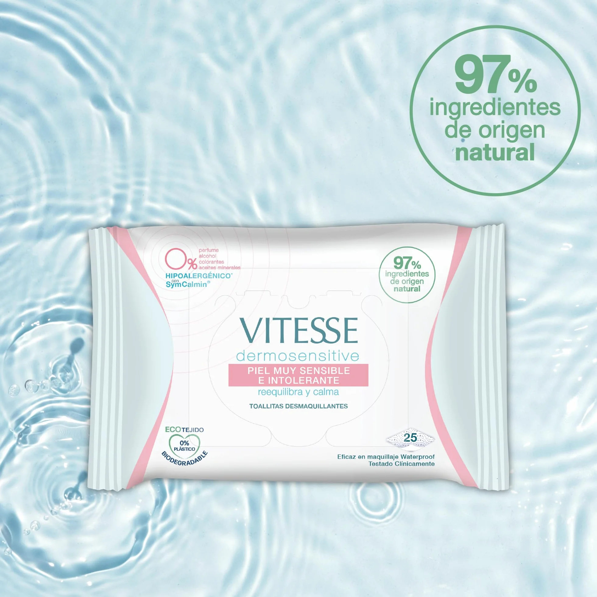Vitesse Dermosensitive Toallitas Desmaquillantes Hipoalergénicas 25 unidades