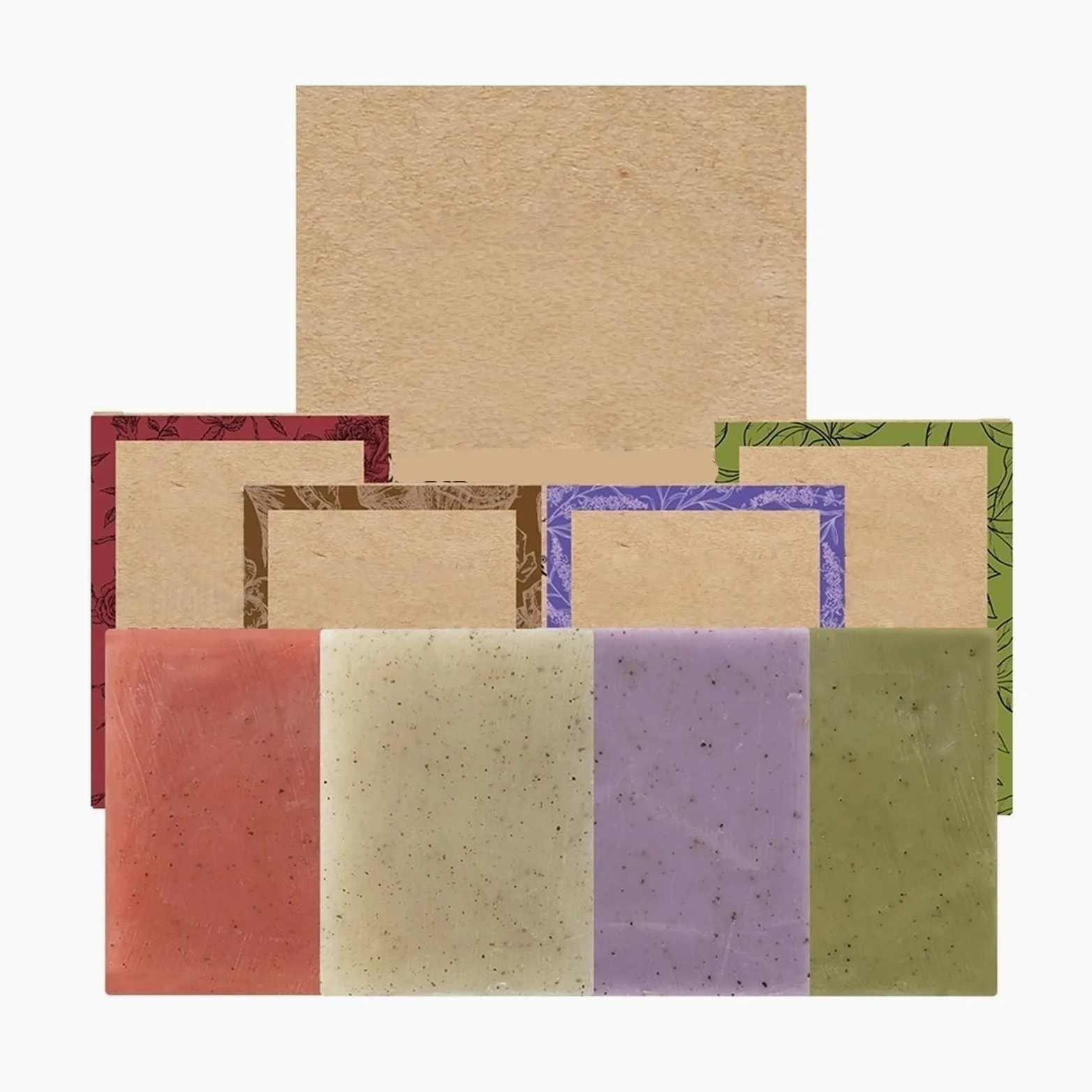 jabón de árbol de té Caja de papel Kraft, regalo jabón esmerilado, tamaño viaje