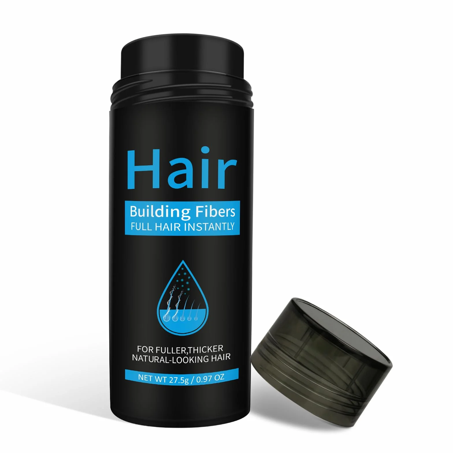 Fibras Capilares Spray en Polvo Negro 27.5 g para Pérdida de Cabello