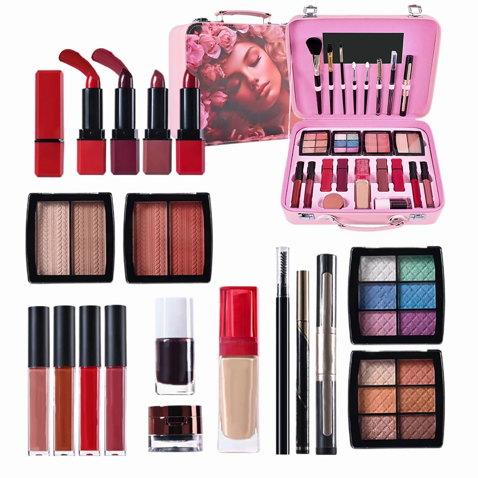 Conjunto De Maquillaje Para Mujeres - Paleta De Sombras Para Los Ojos - Juego De Maquillaje Portátil Y De Larga Duración Para Mujeres - para Damas Madres Abuelas Novias Cumpleaños y Citas