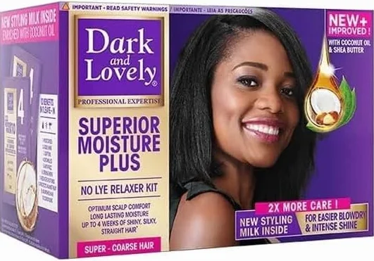 Dark and Lovely Moisture Plus No Lye Relaxer Kit Super