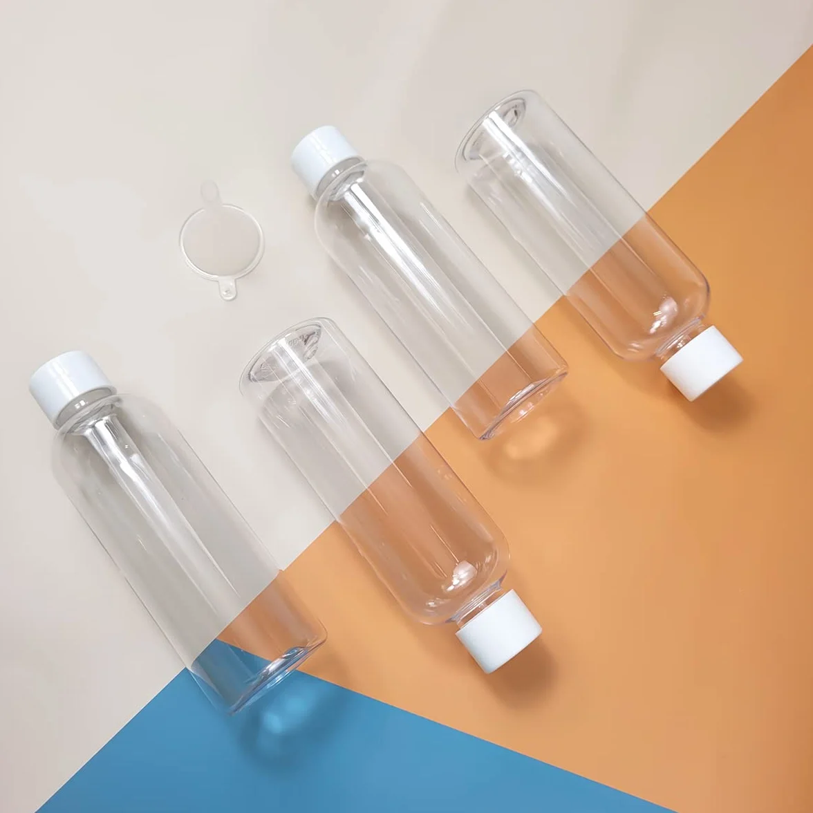 Botellas de Viaje Recargables 100 ml Plástico Transparente con Tapas de Rosca