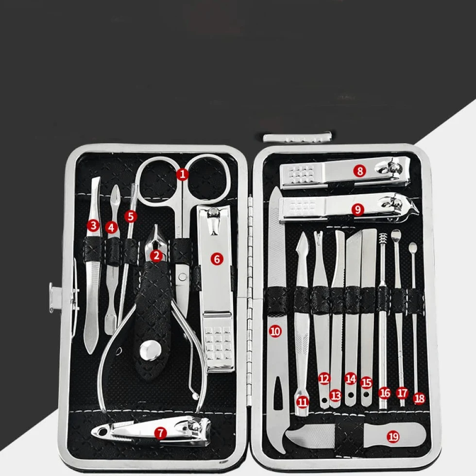 Juego de 19 cortaúñas para podar, alicates de Corte para una Sola Ranura de uña, Herramienta para pedicura, cortaúñas para Piel Muerta e inflamación, Herramienta para el hogar, Azul