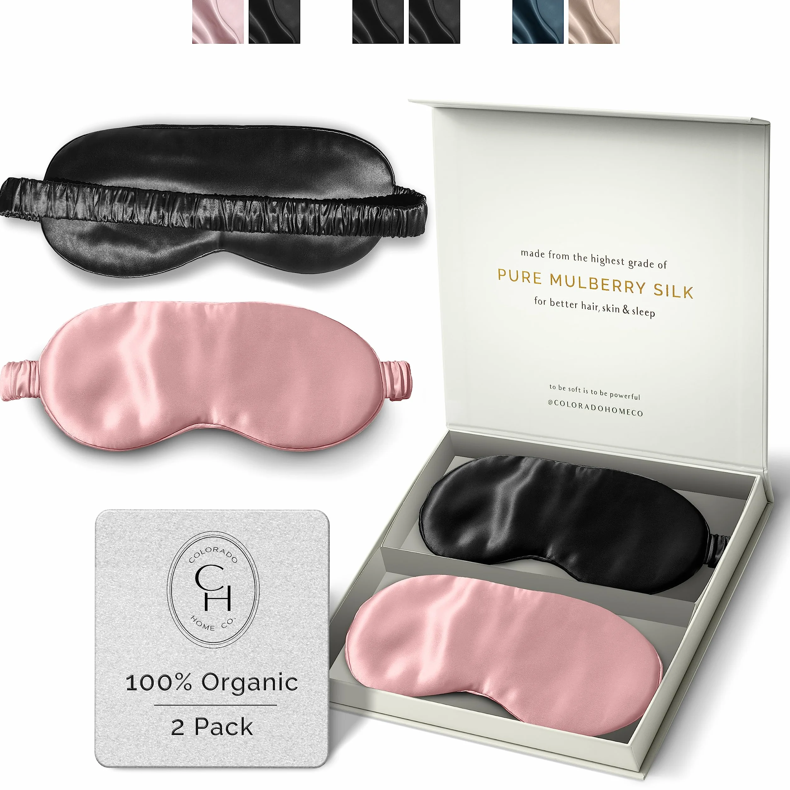 Antifaz de seda para dormir para hombres y mujeres, antifaz para ojos, venda para dormir, cubierta para ojos, paquete de 2