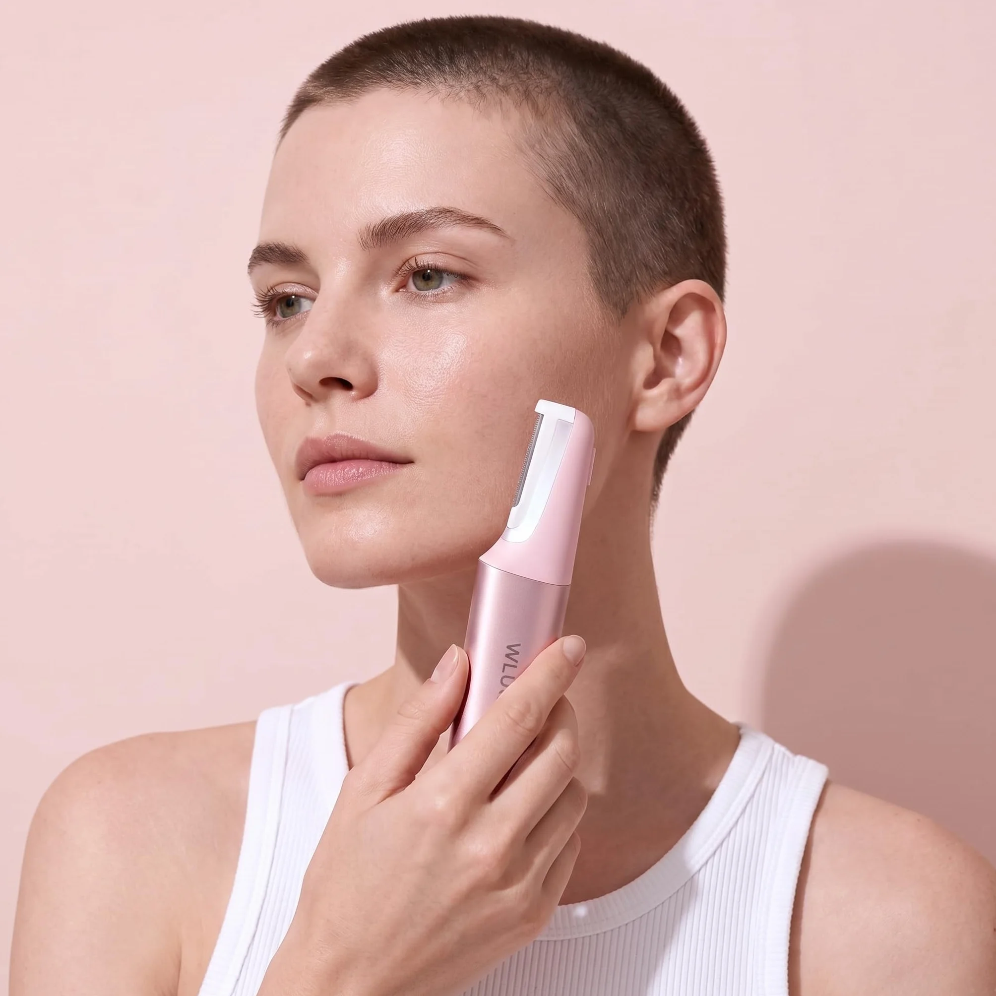 WLU Dermaplane - Maquinilla de afeitar para mujer con 10 cuchillas reemplazables, herramienta de dermaplaning para eliminar el vello facial y la pelusa de melocotón, herramienta de dermaplaning sónico