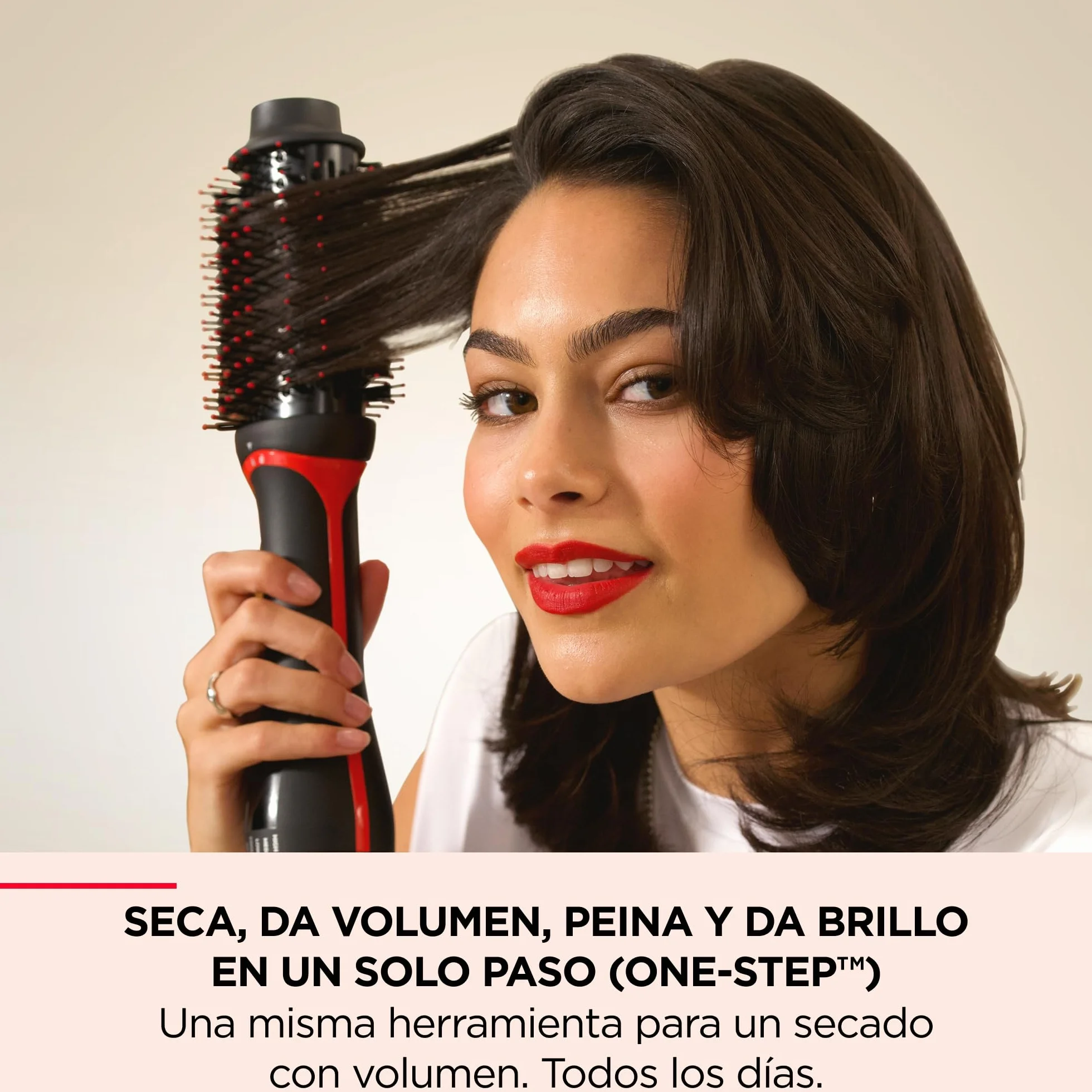 Revlon One-Step Plus Voluminizador Cabezal Desmontable Titanio Cerámica Cerdas Mixtas Carbón Activado