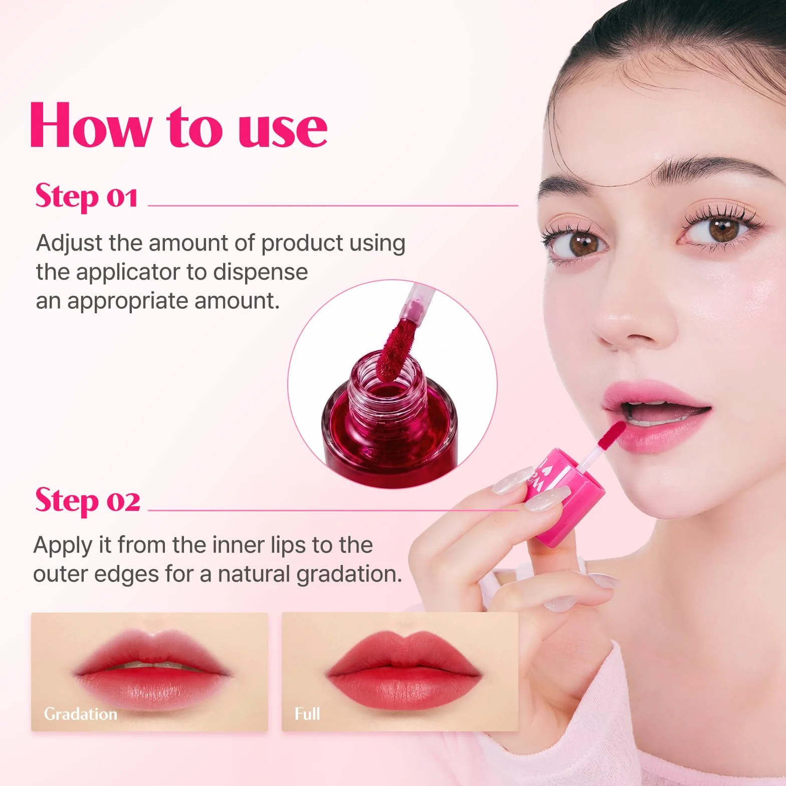Etude House Dear Darling Tinte de Agua Cherry Ade (21AD) | Tinte de Labios Hidratante, Ligero y a Prueba de Manchas | K-Belleza