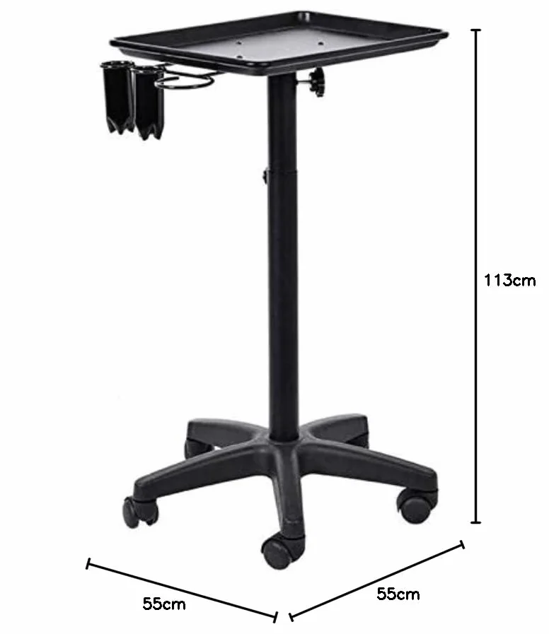 Beltom Carro de Trabajo de Aluminio Profesional con 5 Ruedas Altura Ajustable Negro