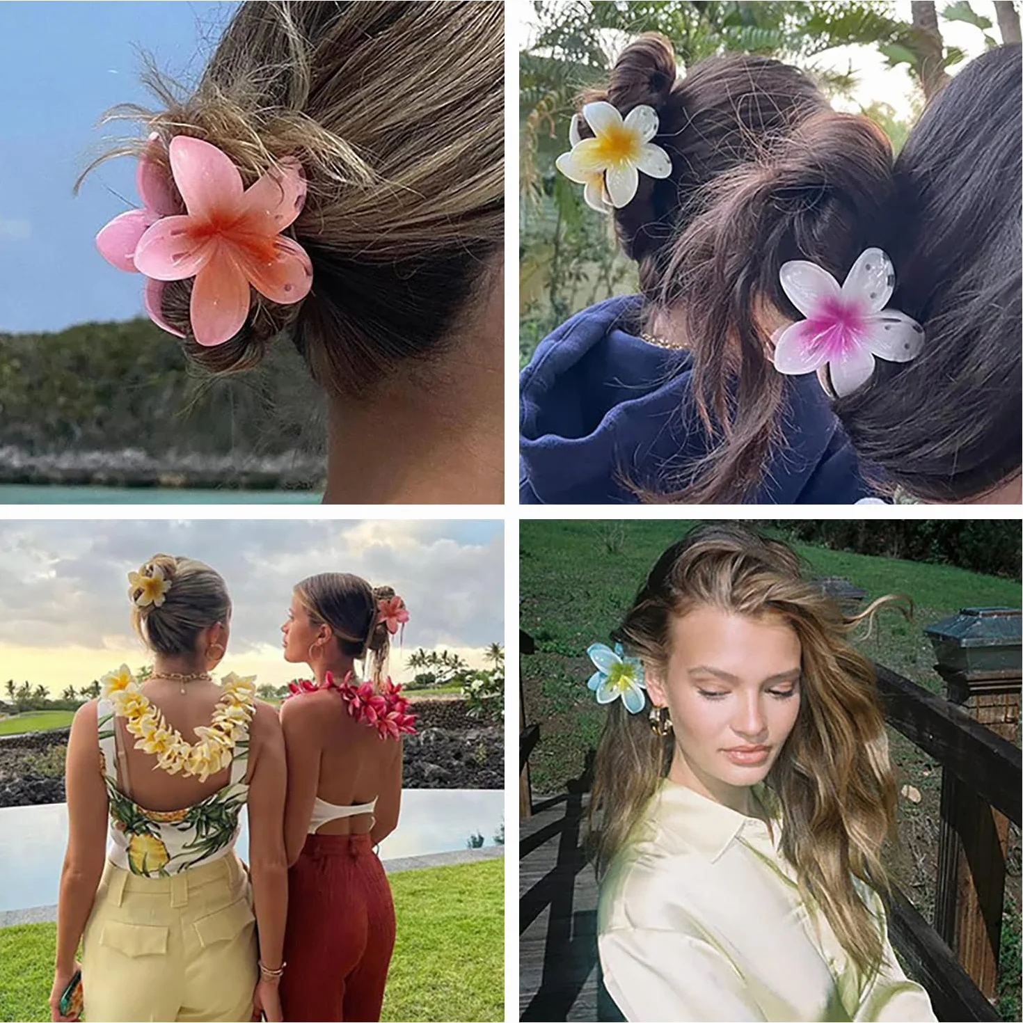 Pinzas para el Pelo con Diseño de Flor, Clips de Pelo de Flores para Mujeres, Boda