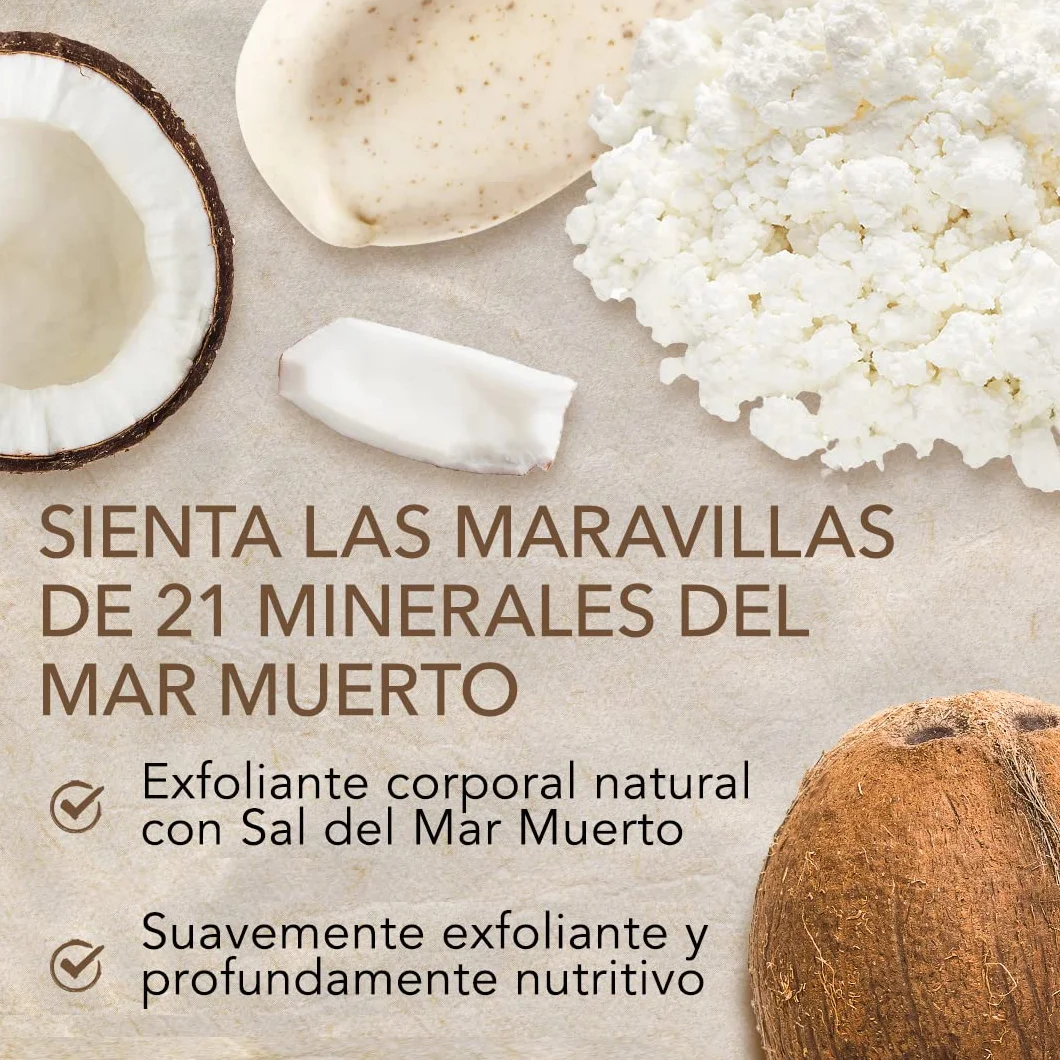 O Naturals Exfoliante de Aceite de Coco y Sal del Mar Muerto, Limpieza Profunda 500gr