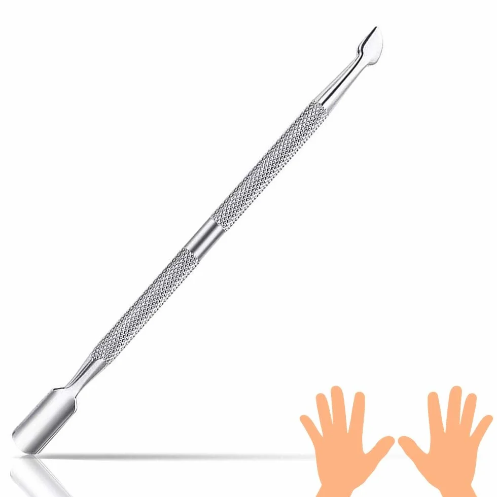 XCOZU Empujador de Cutículas Doble Cabeza Acero Inoxidable Herramienta Profesional Limpieza Uñas