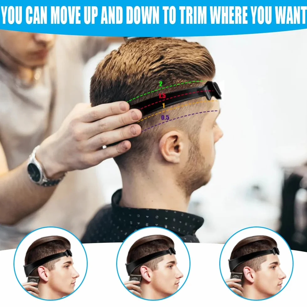 Guía de Corte de Cabello Ajustable Peine Posicionamiento Curvo Plantilla para Hombre