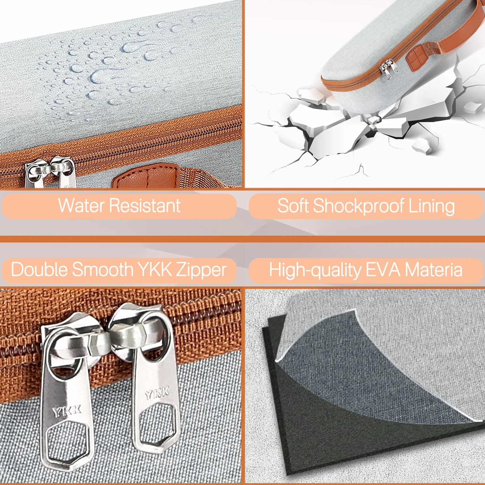 RAIACE Estuche rígido de Almacenamiento Compatible con la Bolsa de Viaje para el alisador Dyson Airstrait. (Solo Estuche)-Gris