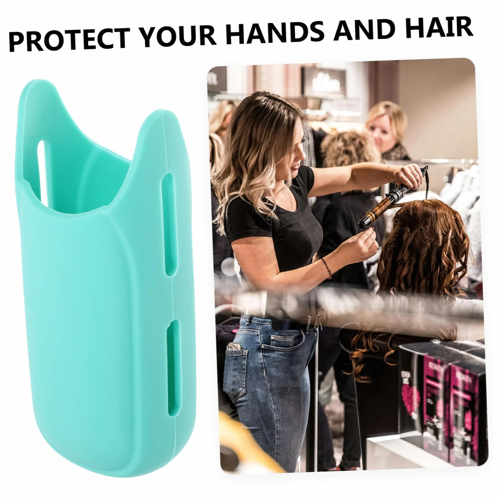 Funda de Silicona para Plancha de Pelo, Soporte Antideslizante Protector Térmico Verde