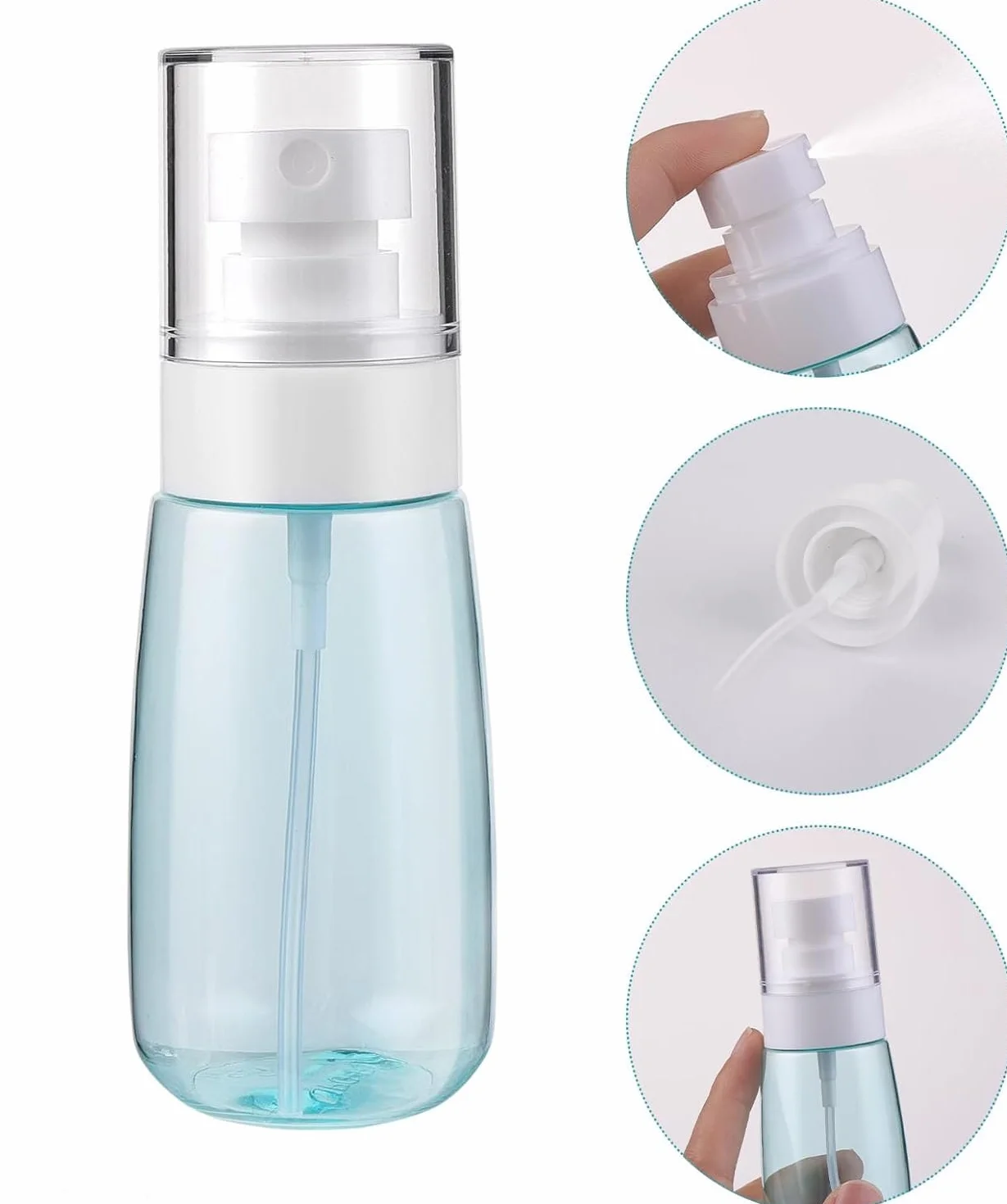 Spray Botella 3 Piezas Atomizador Transparente Vacío 60ML Viaje Perfume Maquillaje Agua Alcohol Contenedor