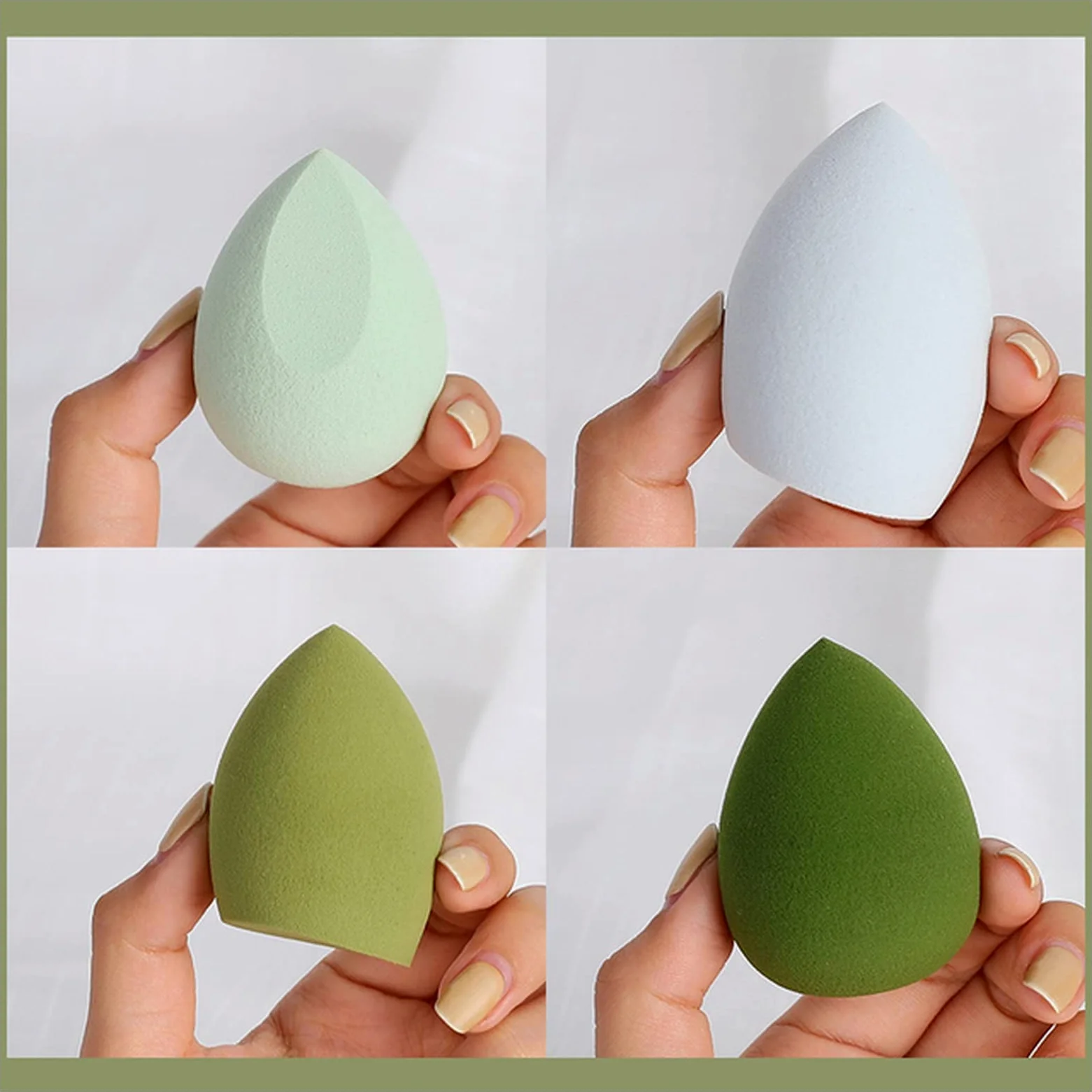 Esponja De Maquillaje 1/3 / 4pcs Maquillaje Sponge Spofe Set Beauty Egg Fac Foundation Powder Cream Sponges High Adhesion Cosmet Puff Makeup Herramientas Kit Esponjas De Maquillaje Profesional ( Size