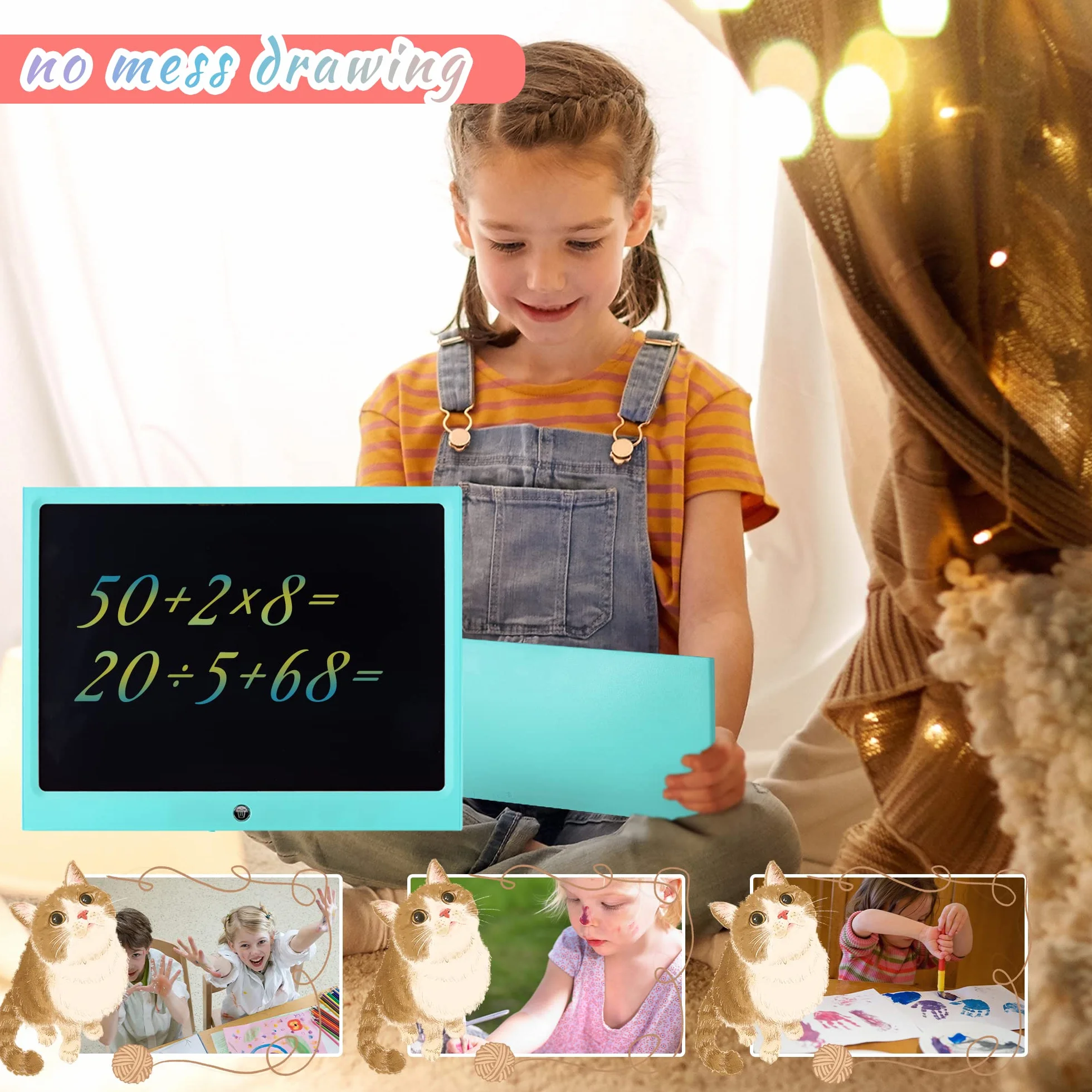 Tableta de Escritura LCD 15 Pulgadas para Niños, Juguete de Dibujo Colorido Reutilizable