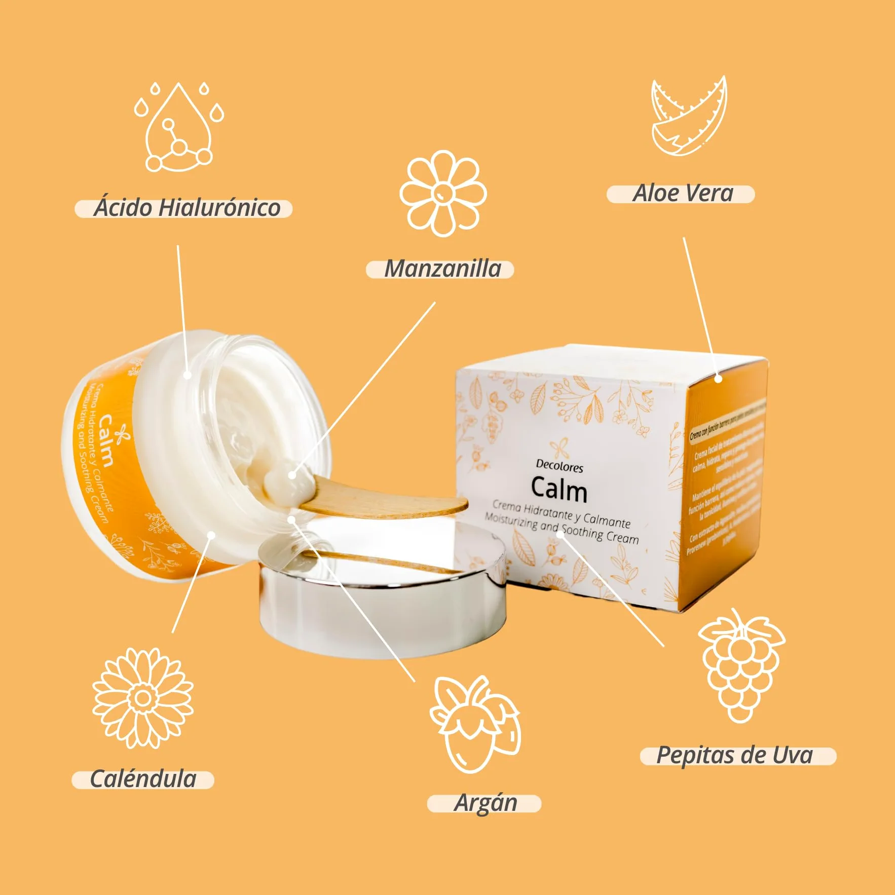 Decolores Crema Facial Natural Calm 50 ml 3 unidades - Pieles Sensibles o Reactivas - Hidrata, Calma y Reduce Rojeces - Con Prebióticos, Probióticos y Ácido Hialurónico - Vegano
