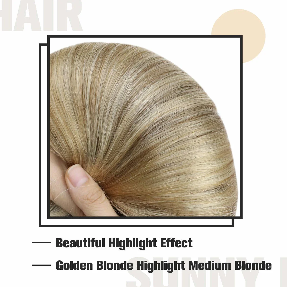 Sunny Invisible Halo Weft Extensiones de Cabello Natural Hilo 20 Pulgadas 100% Cabello Humano Real Extensions 100g Highlight Rubio Dorado con Medio 16/22#