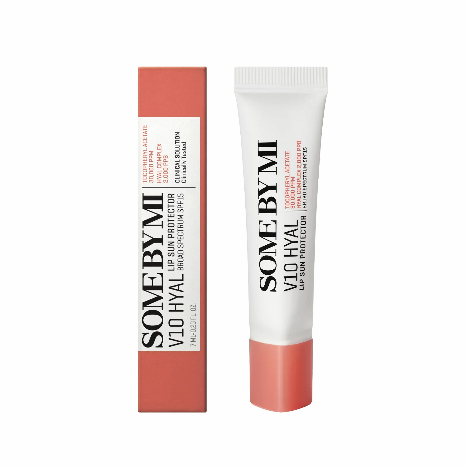 SOME BY MI V10 Hyal Lip Sun Protector Rosy Bálsamo labial coreano SPF 15 13g Pack de 2