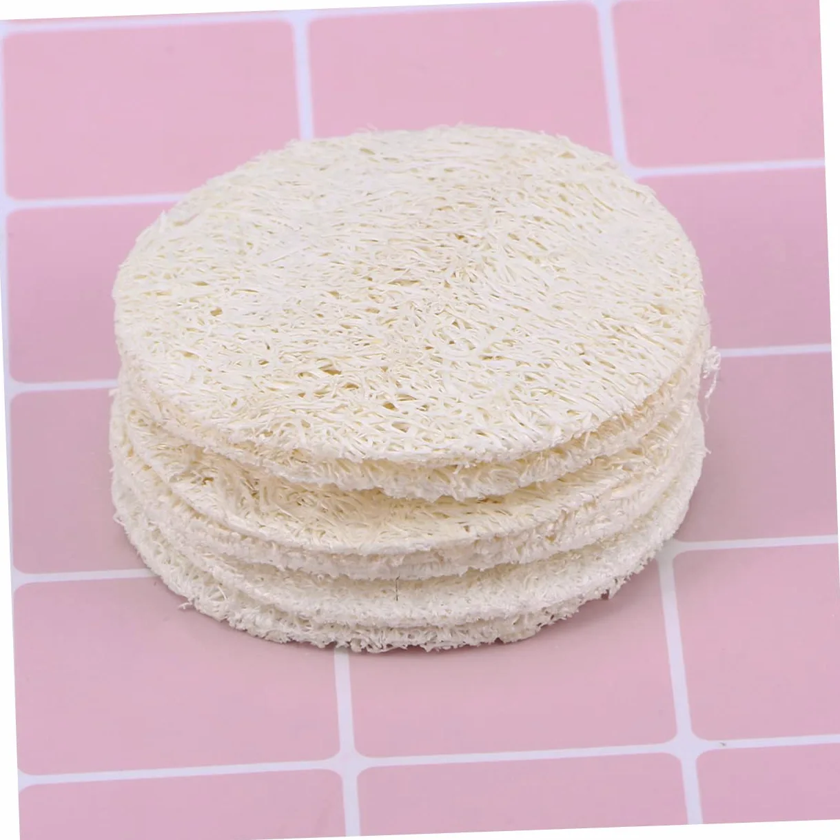 Healvian 500 Piezas Almohadillas De Lufa Esponja Facial Esponjas De Lufa Exfoliantes Almohadillas Redondas De Algodón De Bambú Almohadillas Exfoliantes Depurador Tina Protección De La Piel