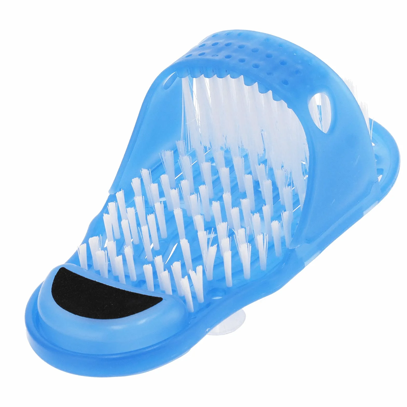 Naroote Limpiador Exfoliante Azul para Ducha y Pies, Fácil de Limpiar, con Ventosa y Función de Masaje