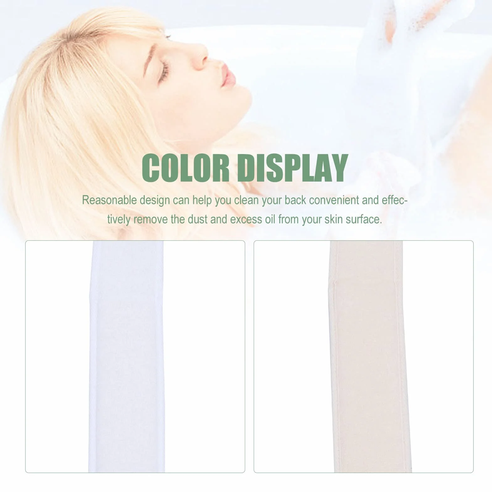 CJBHSD Esponja de Esponja Vegetal Larga para baño, 2 uds, cinturón depurador de Espalda para Ducha, Correa Exfoliante de baño de Doble Cara para Mujeres y Hombres, Suministros de baño