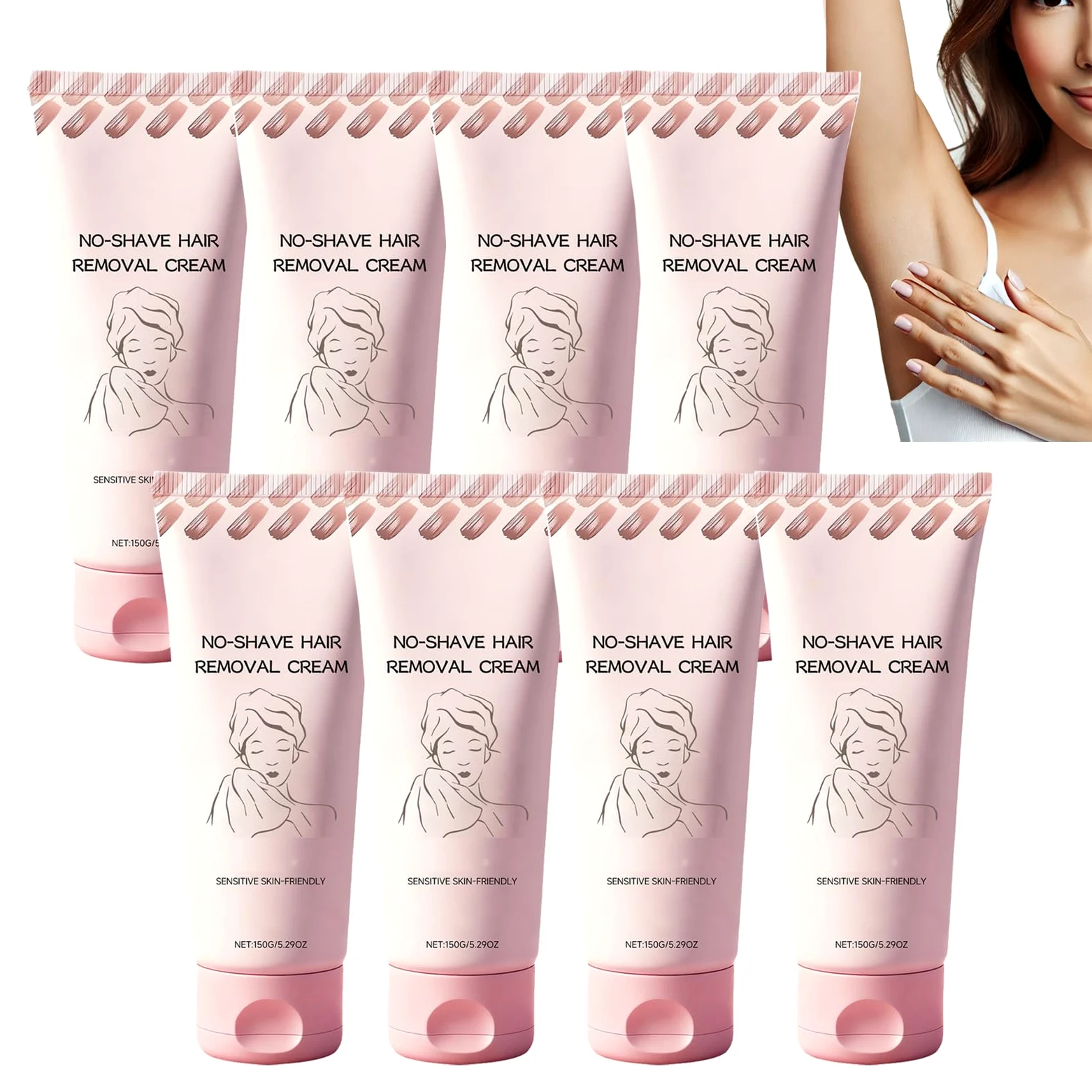 Crema Depilatoria Sin Afeitado – Depilación Rápida Y Suave Para Piel Sensible, Deja Piel Suave Y Protegida Después De La Depilación, Axilas, Piernas Y Zona Intima (8pcs)