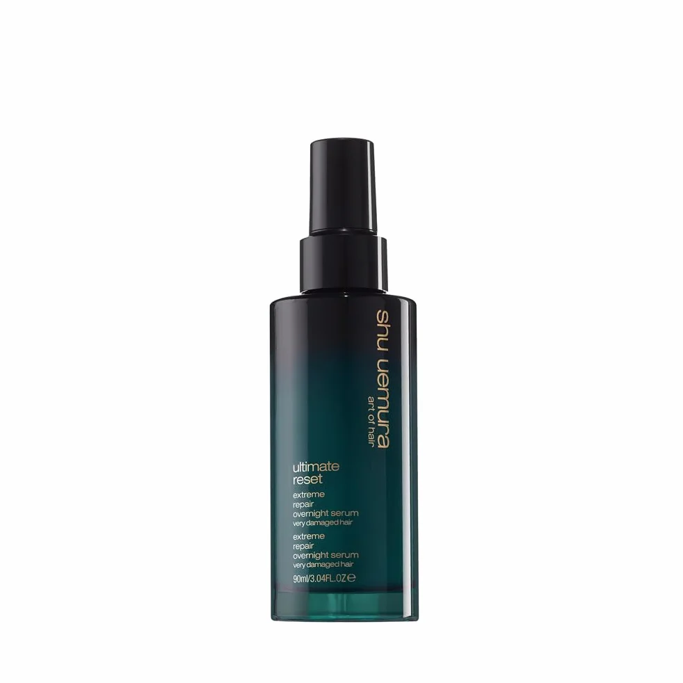 Shu Uemura, Sérum de Noche de Reparación Extrema Ultimate Reset, Hidrata, Nutre y Repara en Profundidad, Enriquecido con Extracto de Arroz y Péptidos, Para Cabello Muy Dañado, 90ml