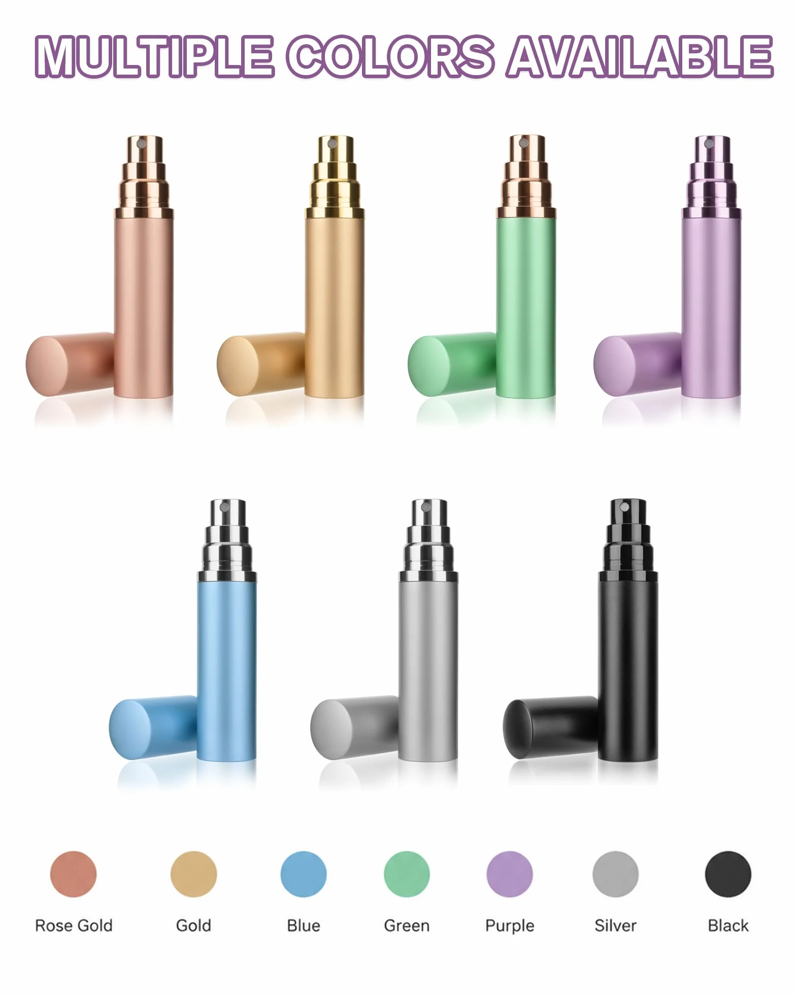 Vaporizador de Perfume 10ml Mini Recargable Botella de Vidrio con Pulverizador de Aluminio Antifugas (Rosa)