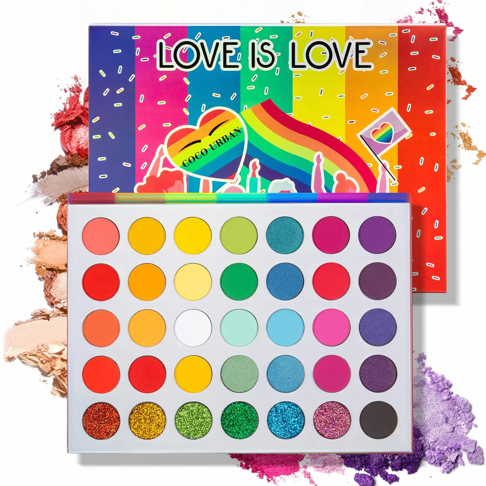 Paleta de maquillaje de ojos altamente pigmentada, sombras metálicas mate, larga duración