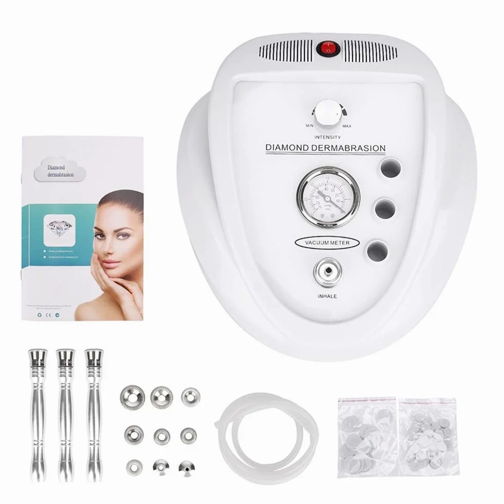 Dispositivo de microdermoabrasión de diamante 3 en 1, máquina profesional de dermoabrasión de diamante microdermoabrasión, dispositivo de cuidado facial de la piel con 9 cabezas de diamante