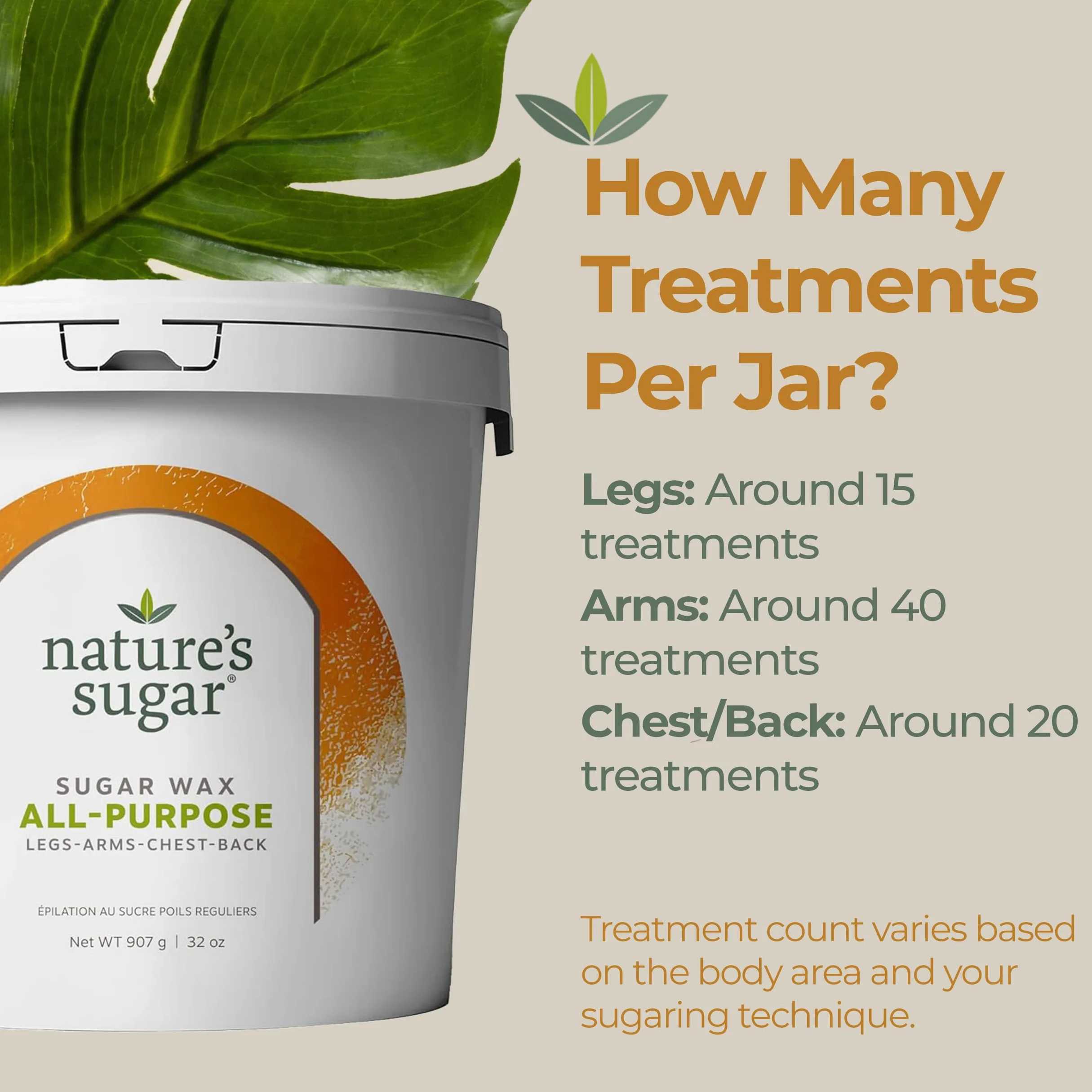 Nature'S Sugar - Nature's Sugar Wax - Pasta de depilación multiusos para piernas, espalda, brazos y pecho, 35 onzas para principiantes, para todo tipo de piel, vegana y libre de crueldad animal