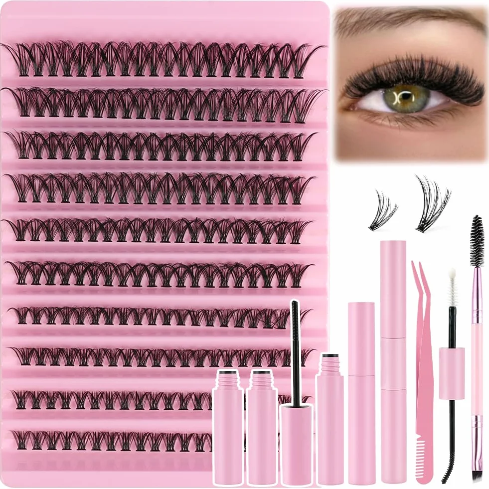 Kit Pestañas pelo a pelo 200 Peças D Curl Extensión de Pestaña para DIY en Casa