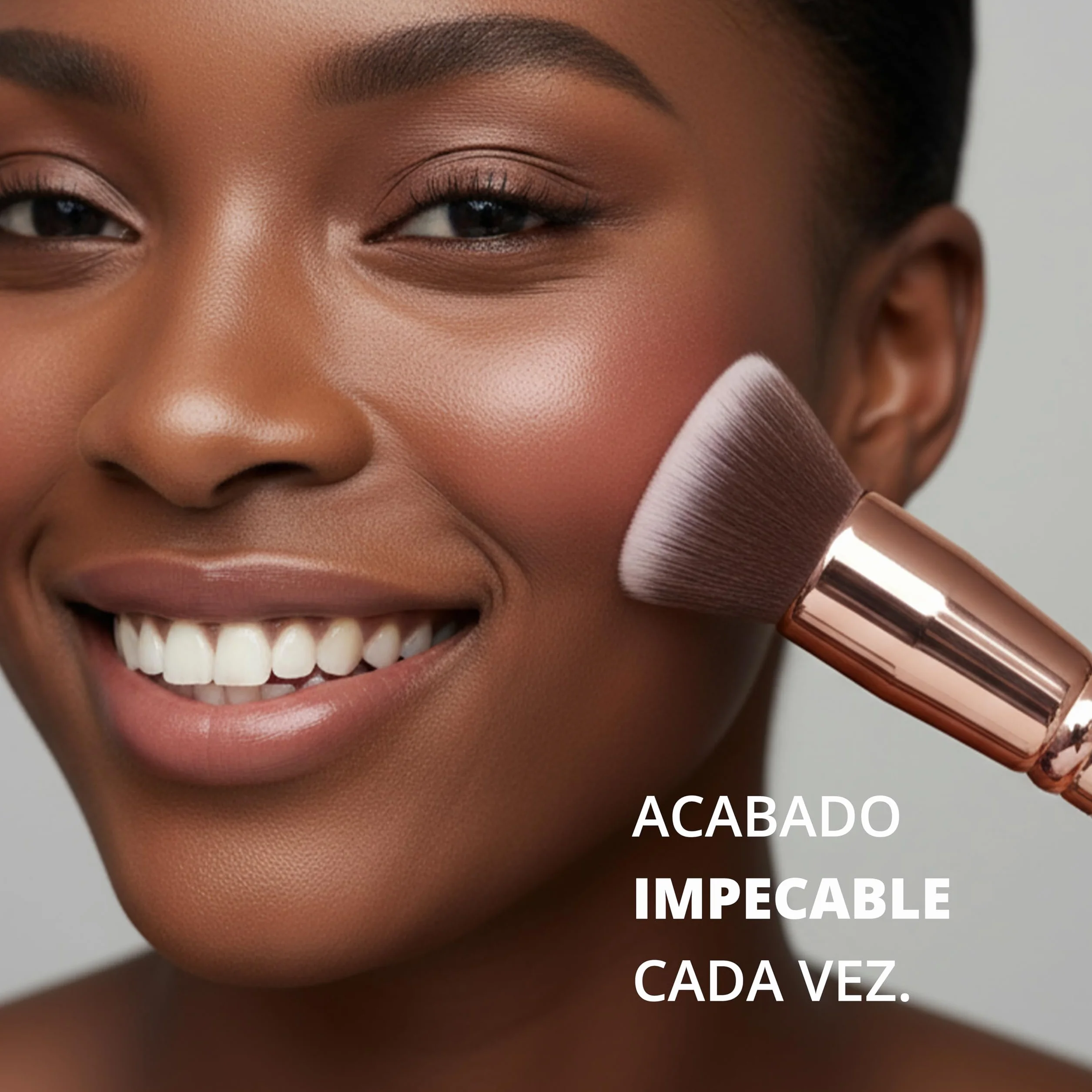 Brocha Kabuki Profesional Maquillaje Fluido Foundation Contouring Polvos Fibras Sintéticas