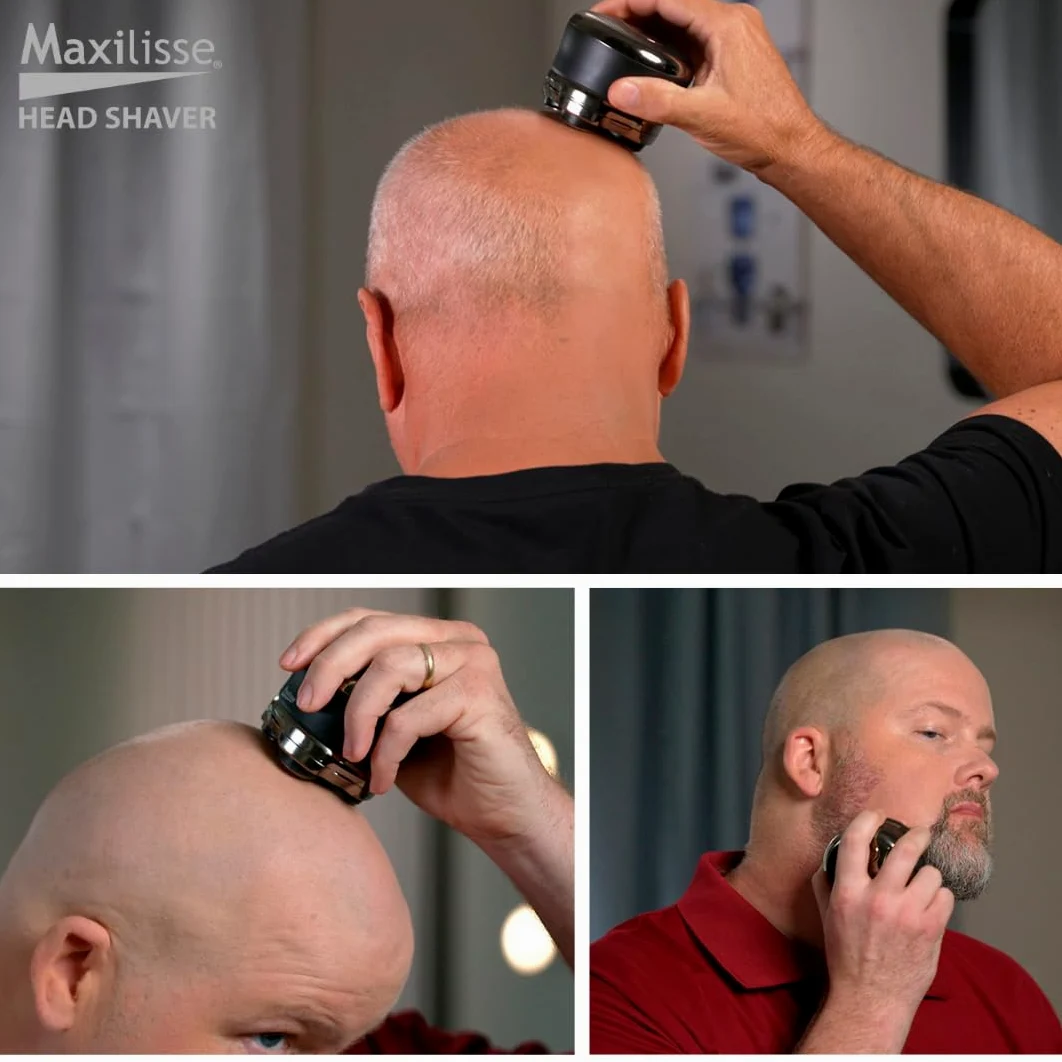 MAXILISSE Head Shaver – Afeitadora Eléctrica para Cabeza Hombre 5 Cabezales Flotantes | Máquina de Afeitar Recargable, Inalámbrica, Ergonómica, Cuchillas de Acero Inoxidable