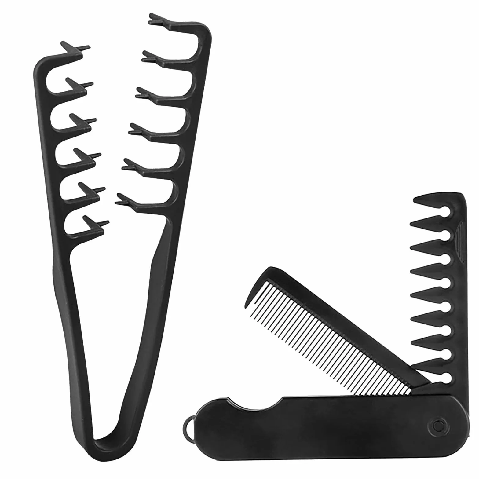 Peine de textura 2 piezas para cabello rizado, kit peine plegable 2 en 1, herramienta de volumen de raíces