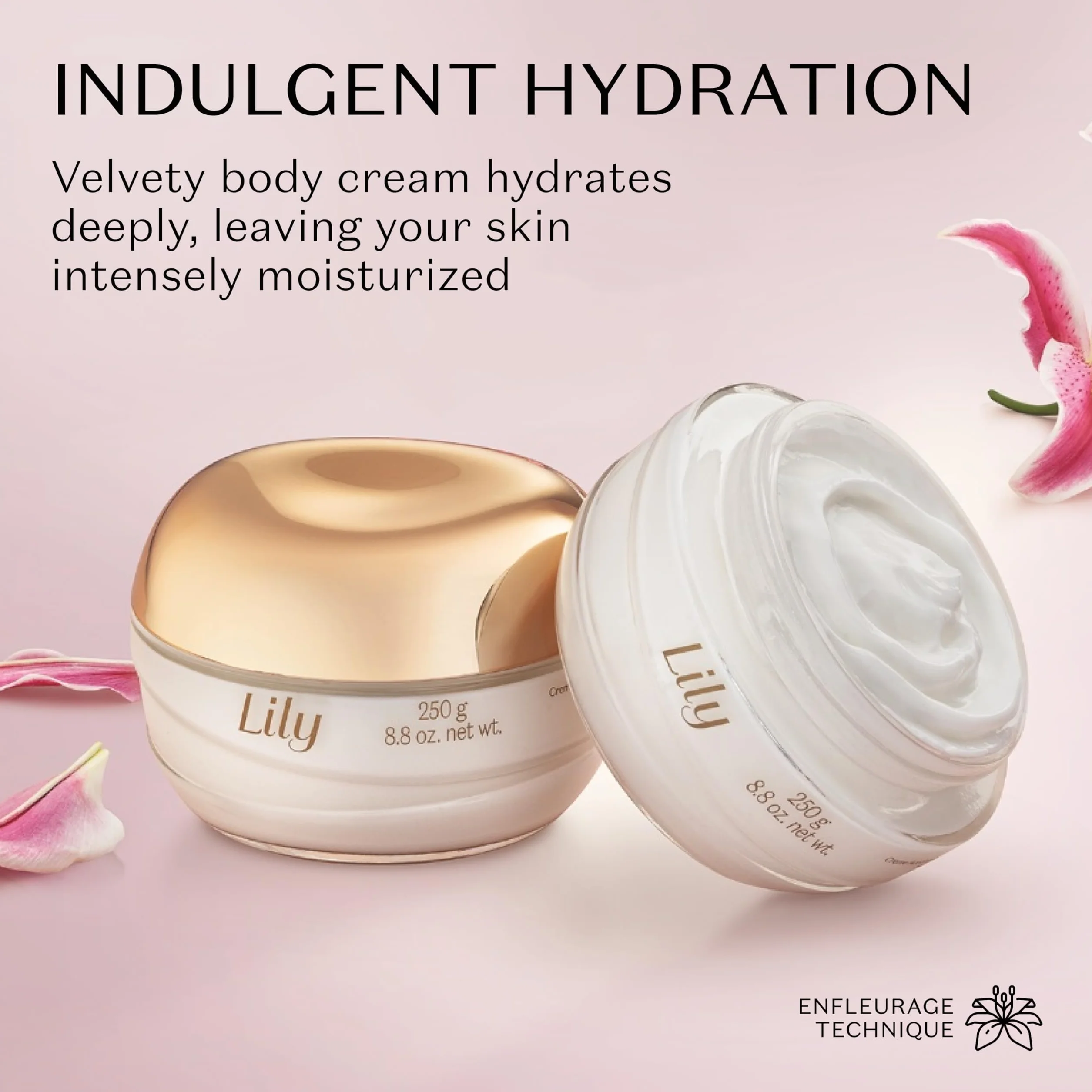 O Boticário Lily Crema Hidratante Corporal 250g Fragancia Prolongada Flor del Lirio 48 Horas