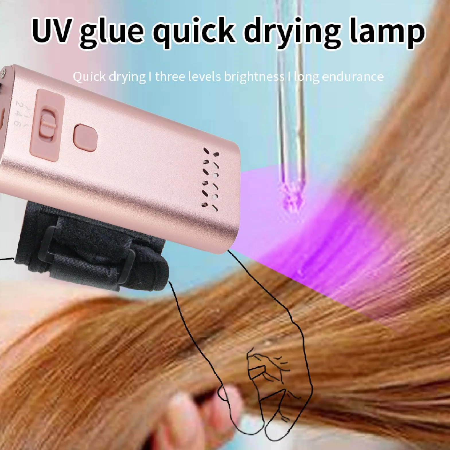 Generic Herramienta de Lámpara de Extensión de Cabello, Mezcla Perfecta, 3 Cuentas LED, 395 Nm, 6 W, para una Apariencia Voluminosa en el Hogar o en el Salón