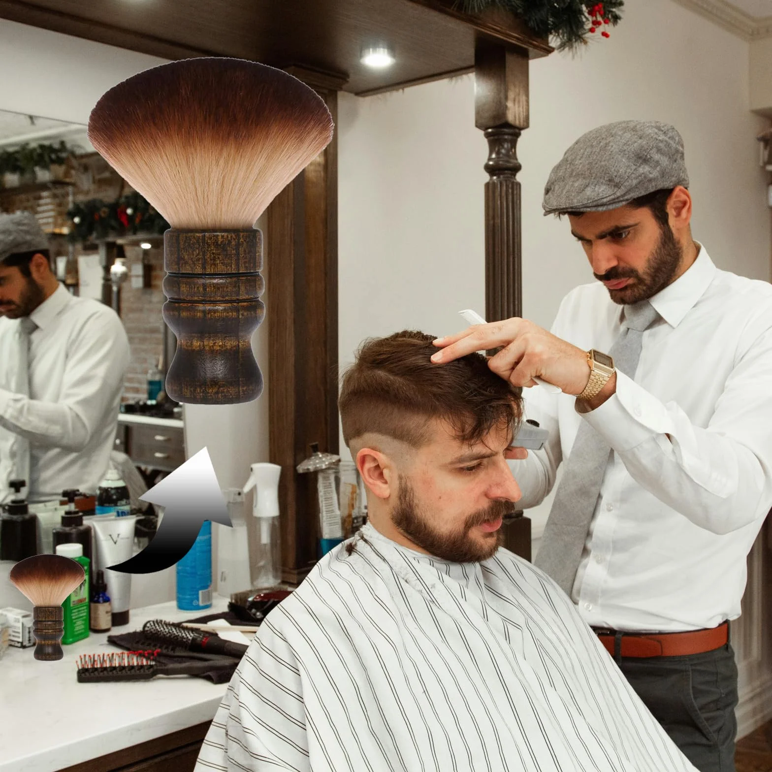 WhaleO Cepillos para Cortar el Pelo Brocha Afeitar Eliminación Polvo