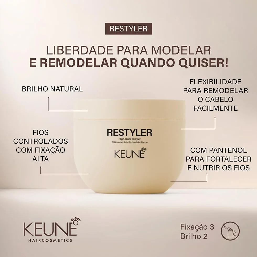 Keune Style Texture Restyler High-Shine 100ml pasta fijación fuerte