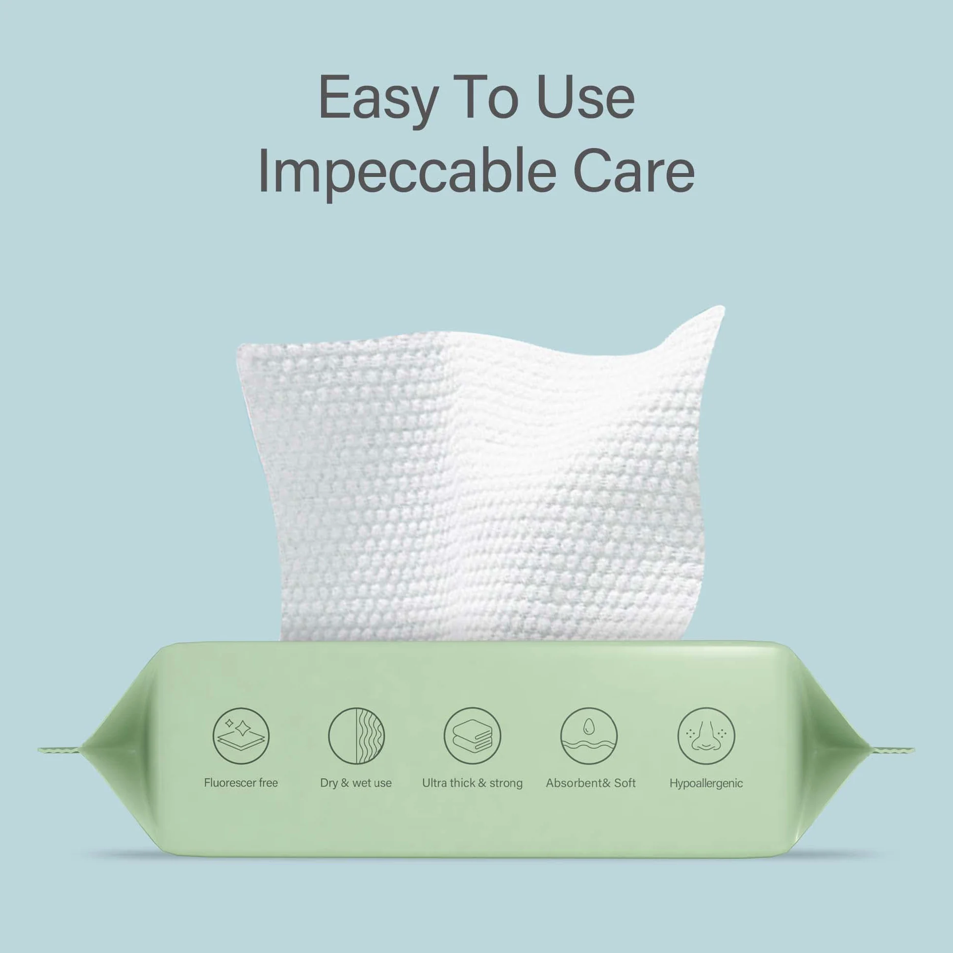 Unifree - Toallitas faciales I Dry Wipes I Removedor de maquillaje, paquete de 8, paquete económico, 480 unidades